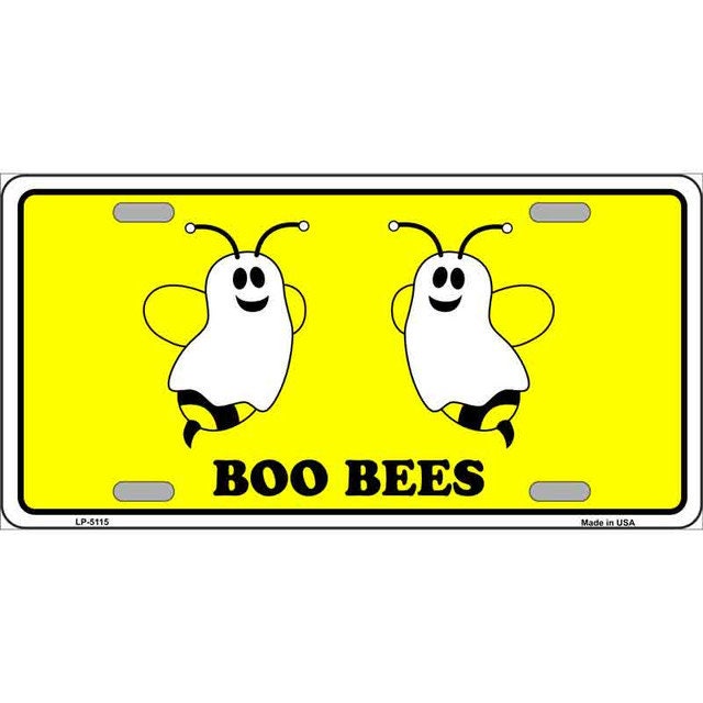 BOO BEES Metal License Plate Sign Novelty Vanity Craft Supply