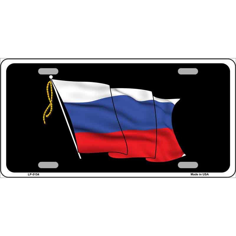 RUSSIAN FLAG WAIVING Metal License Plate Sign Novelty Vanity Craft Supply