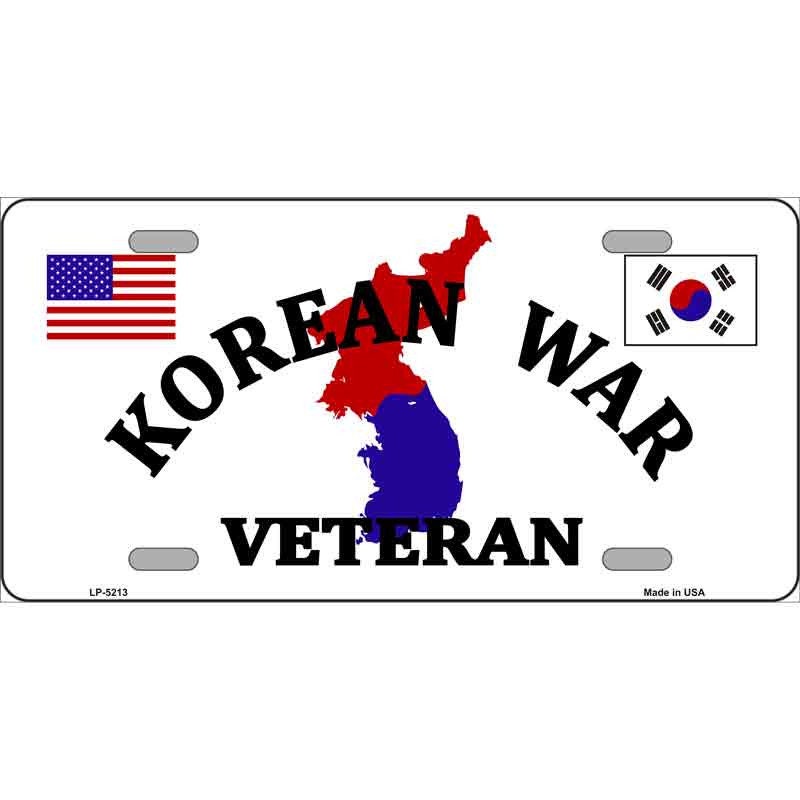 KOREAN WAR VETERAN Metal License Plate Sign Novelty Vanity Craft Supply