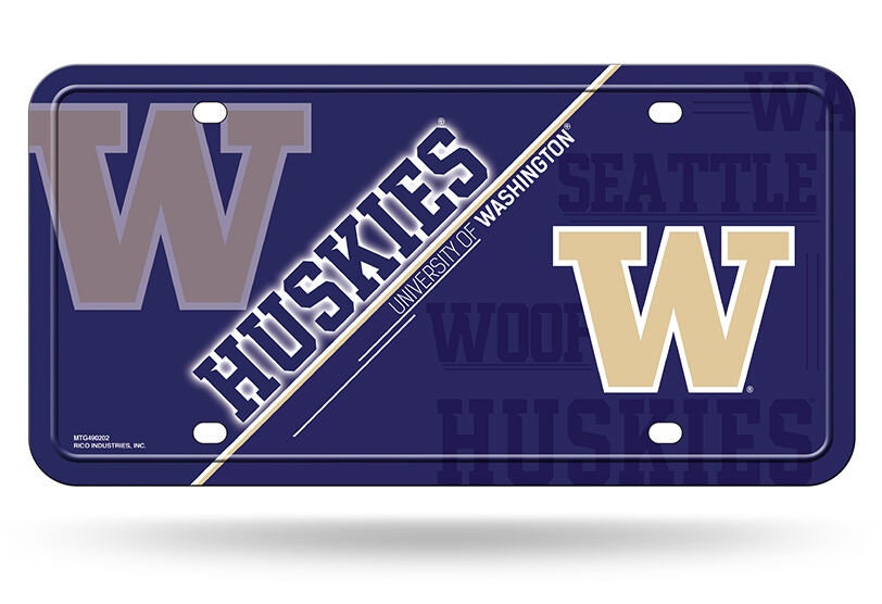WASHINGTON HUSKIES Metal License Plate Sign Novelty Vanity Craft Supply