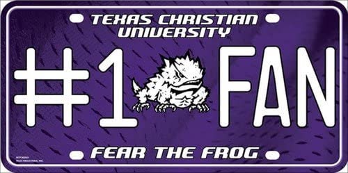 TEXAS CHRISTIAN Fan Metal License Plate Sign Novelty Vanity Craft Supply