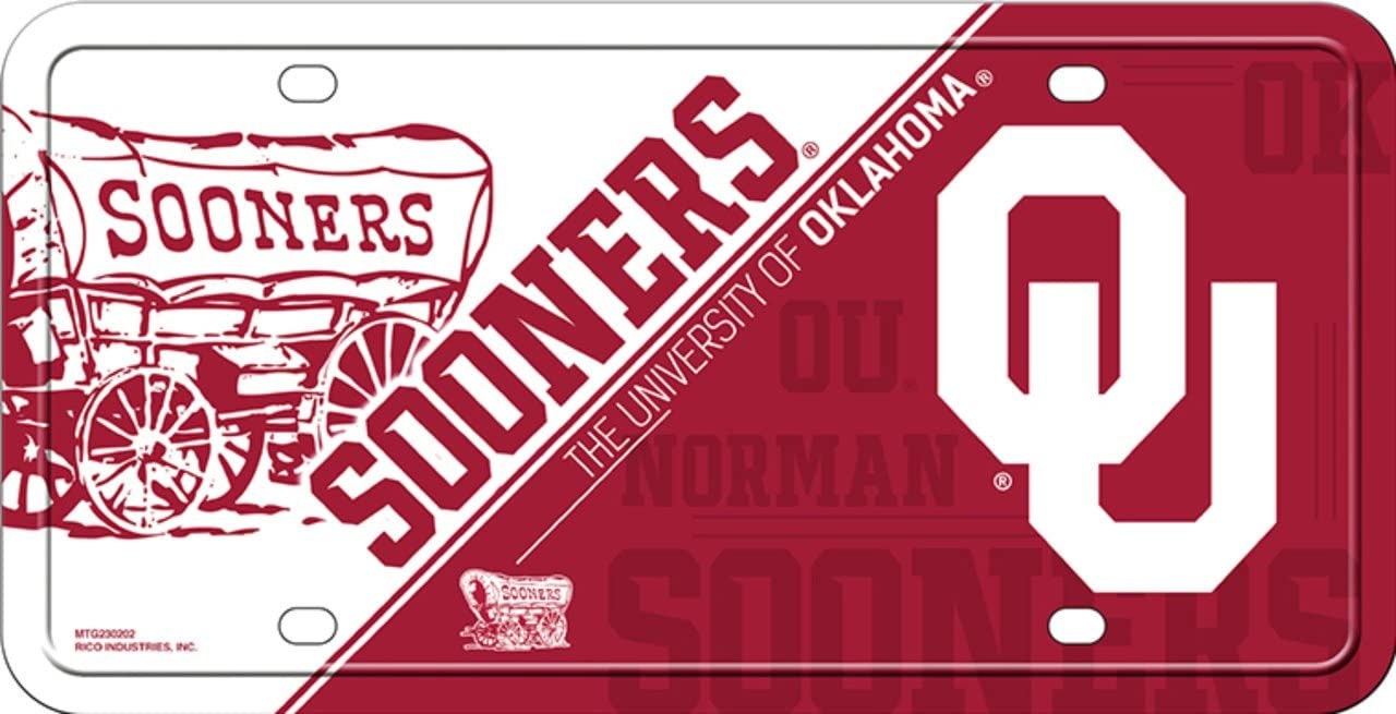OKLAHOMA SOONERS Deluxe Metal License Plate Sign Novelty Vanity Craft Supply