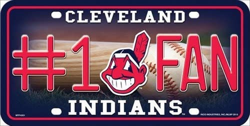 CLEVELAND INDIANS Fan Metal License Plate Sign Novelty Vanity Craft Supply