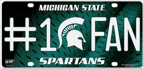 MICHIGAN STATE SPARTANS Fan Metal License Plate Sign Novelty Vanity Craft Supply