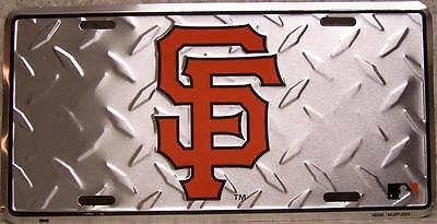 SAN FRANCISCO GIANTS Diamond Plated Metal License Plate Sign Novelty Vanity Craft Supply