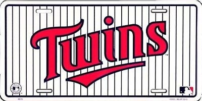 MINNESOTA TWINS Pinstripe Metal License Plate Sign Novelty Vanity Craft Supply