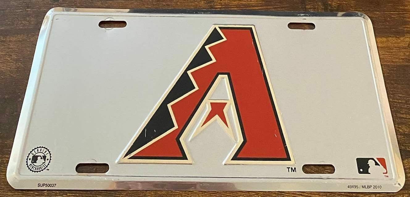 ARIZONA DIAMONDBACKS Chrome Metal License Plate Sign Novelty Vanity Craft Supply