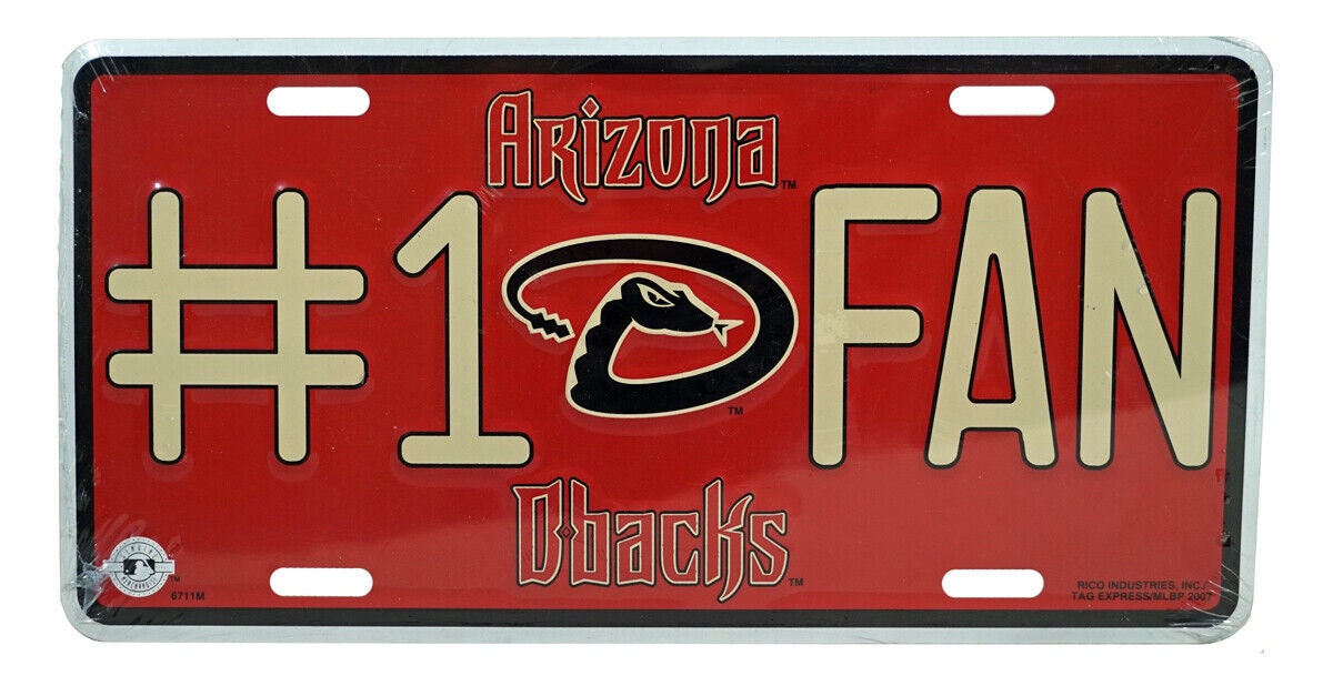 ARIZONA DIAMONDBACKS Fan Metal License Plate Sign Novelty Vanity Craft Supply