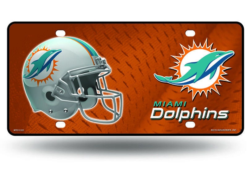 MIAMI DOLPHINS Metal License Plate Sign Novelty Vanity Craft Supply