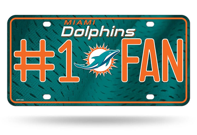 MIAMI DOLPHINS Fan Metal License Plate Sign Novelty Vanity Craft Supply