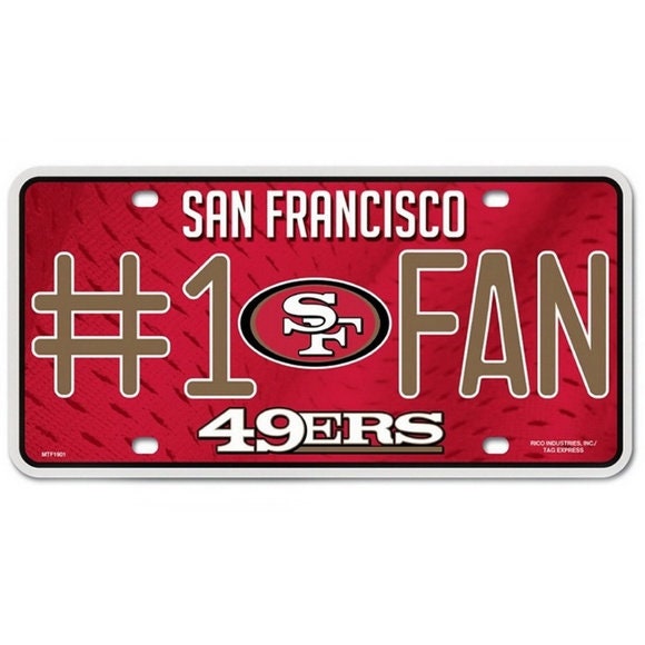 SAN FRANCISCO 49ERS Fan Metal License Plate Sign Novelty Vanity Craft Supply