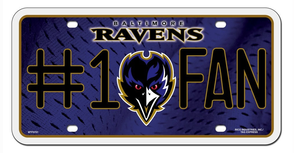 BALTIMORE RAVENS Fan Metal License Plate Sign Novelty Vanity Craft Supply