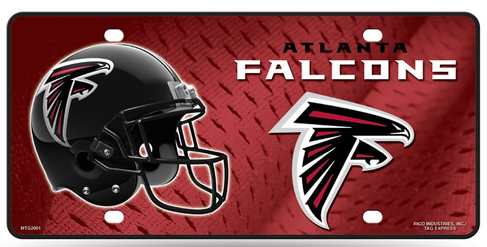 ATLANTA FALCONS Metal License Plate Sign Novelty Vanity Craft Supply