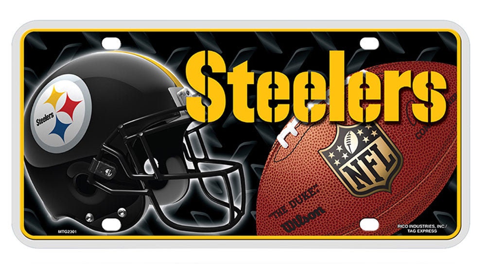 PITTSBURGH STEELERS Metal License Plate Sign Novelty Vanity Craft Supply