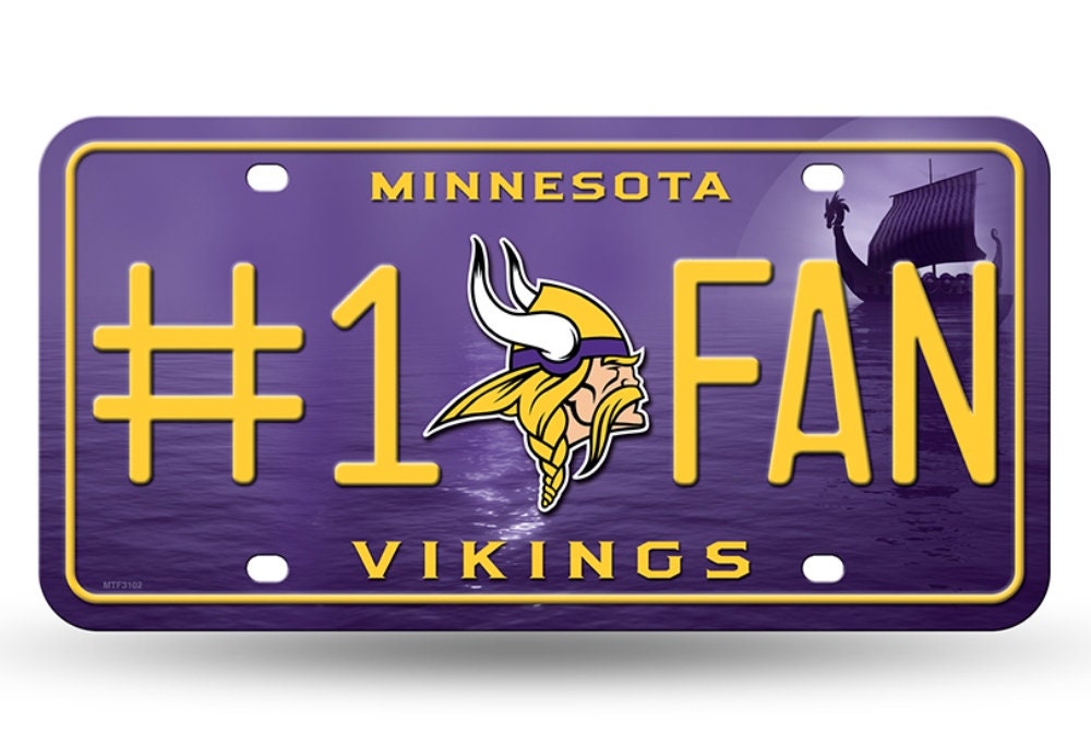 MINNESOTA VIKINGS Fan Metal License Plate Sign Novelty Vanity Craft Supply