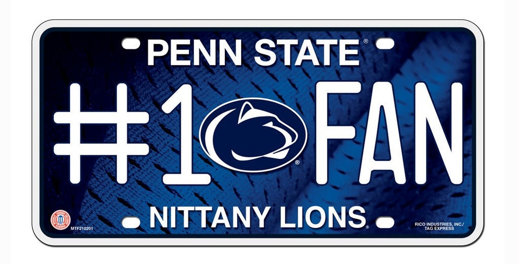 PENN STATE Nittany Lions Fan Metal License Plate Sign Novelty Vanity Craft Supply