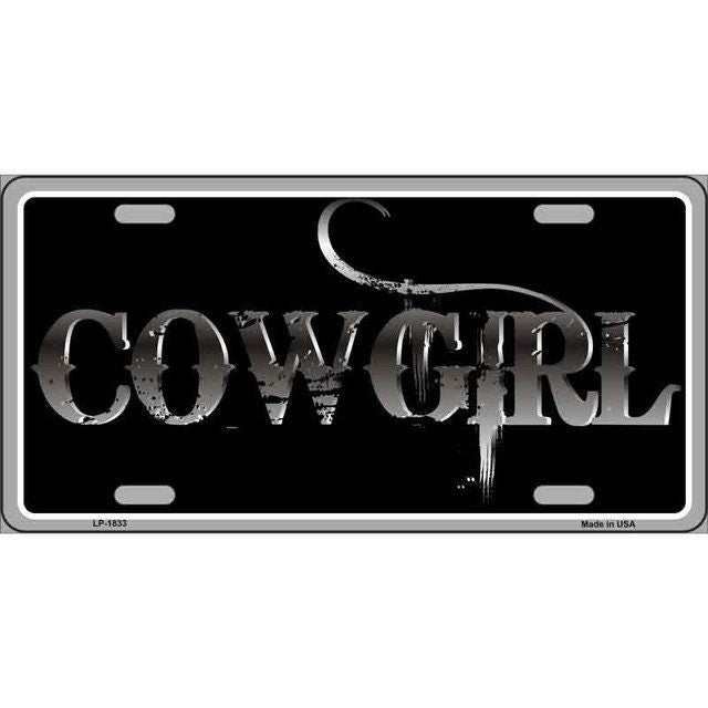 COWGIRL Metal License Plate Sign Novelty Vanity Craft Supply
