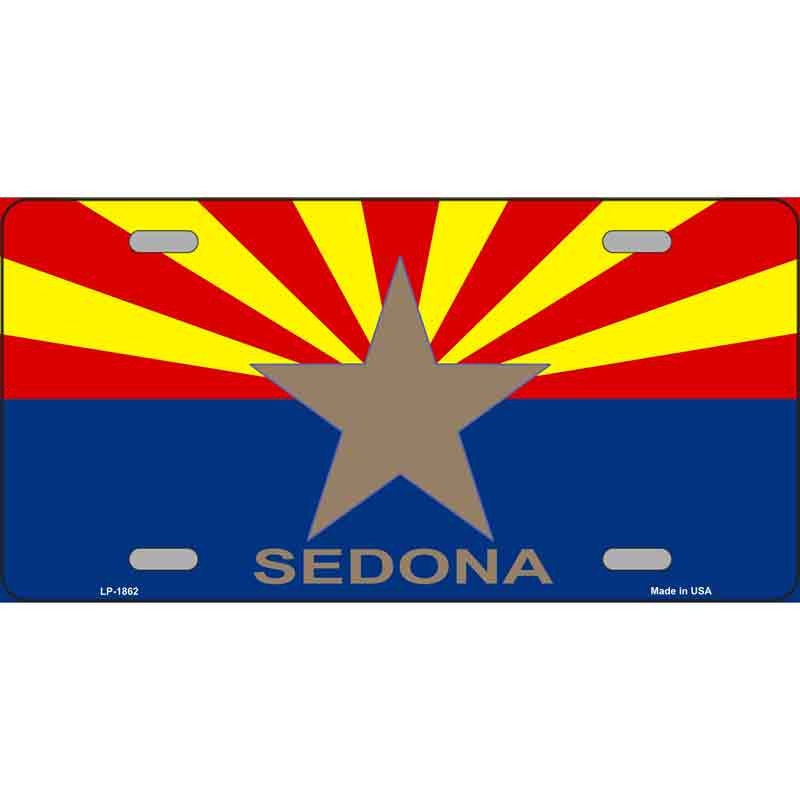 Arizona SEDONA State Background Metal License Plate Sign Novelty Vanity Craft Supply
