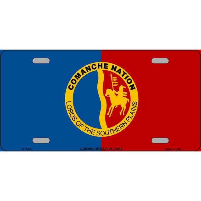 COMANCHE NATION FLAG Metal License Plate Sign Novelty Vanity Craft Supply
