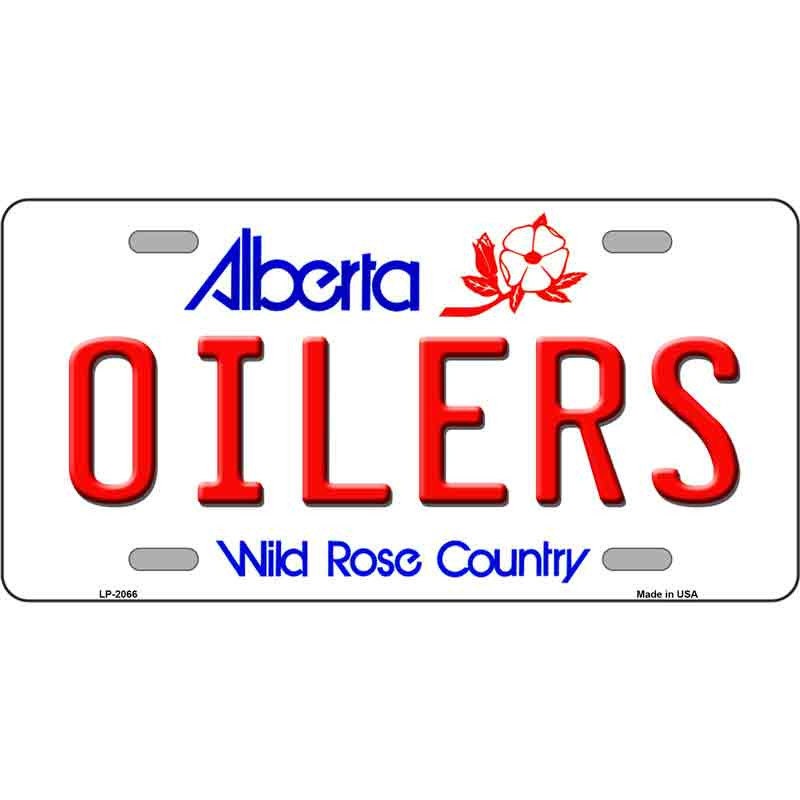 OILERS Alberta Canada Background Metal License Plate Sign Novelty Vanity Craft Supply