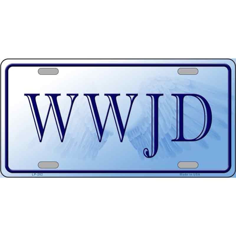 WWJD What Would Jesus Do Metal License Plate Sign Novelty Vanity Craft Supply