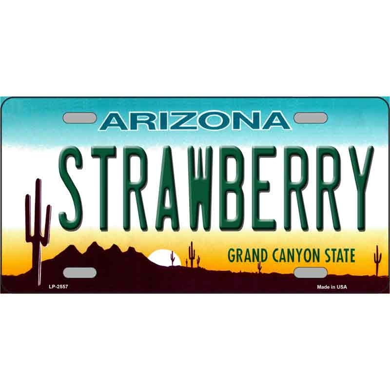 STRAWBERRY ARIZONA State Background Metal License Plate Sign Novelty Vanity Craft Supply