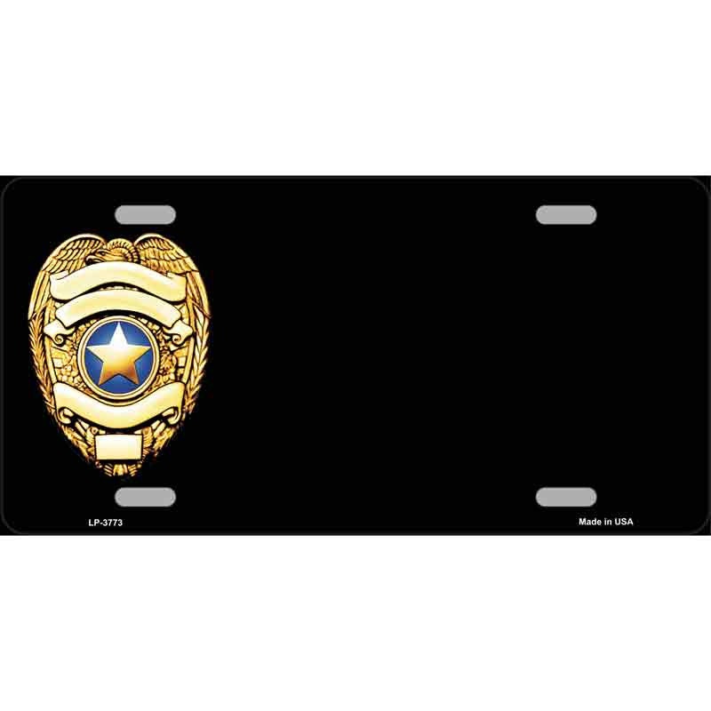 POLICE BADGE Offset Metal License Plate Sign Novelty Vanity Craft Supply