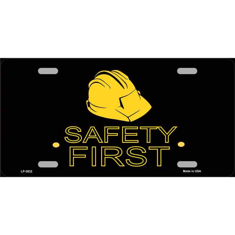 SAFETY FIRST Metal License Plate Sign Novelty Vanity Craft Supply