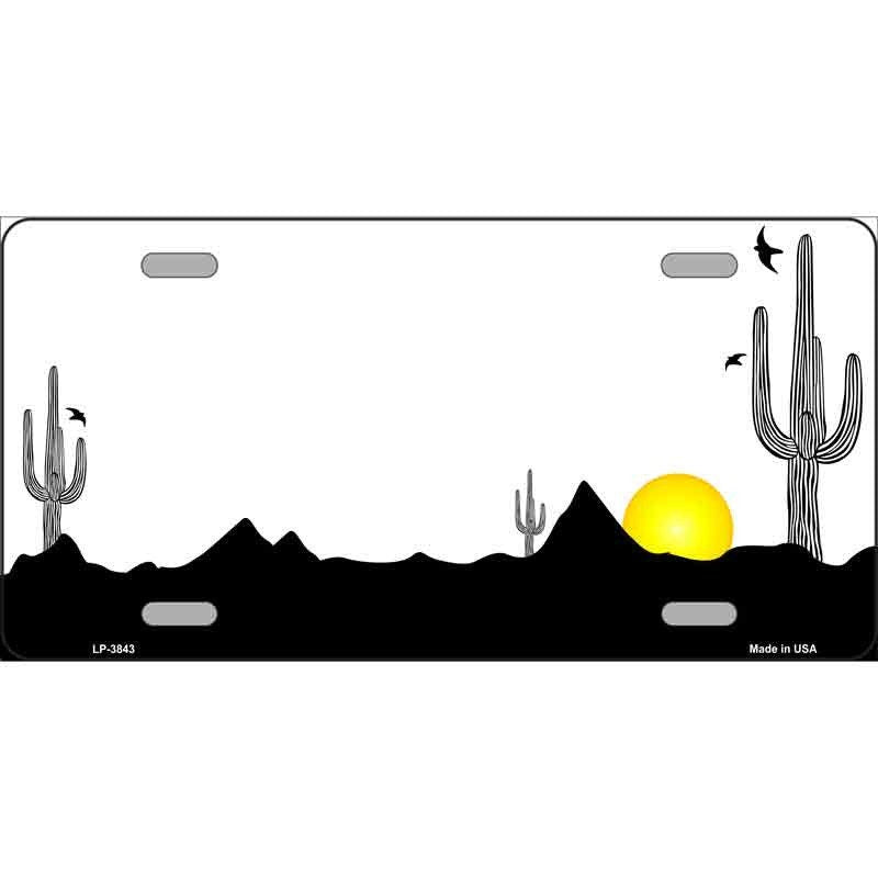 SOUTHWEST CACTUS SUNRISE Metal License Plate Sign Novelty Vanity Craft Supply