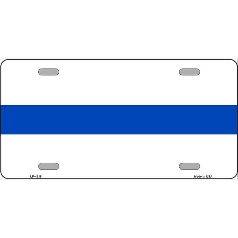 THIN BLUE LINE Police On White Metal License Plate Sign Novelty Vanity Craft Supply
