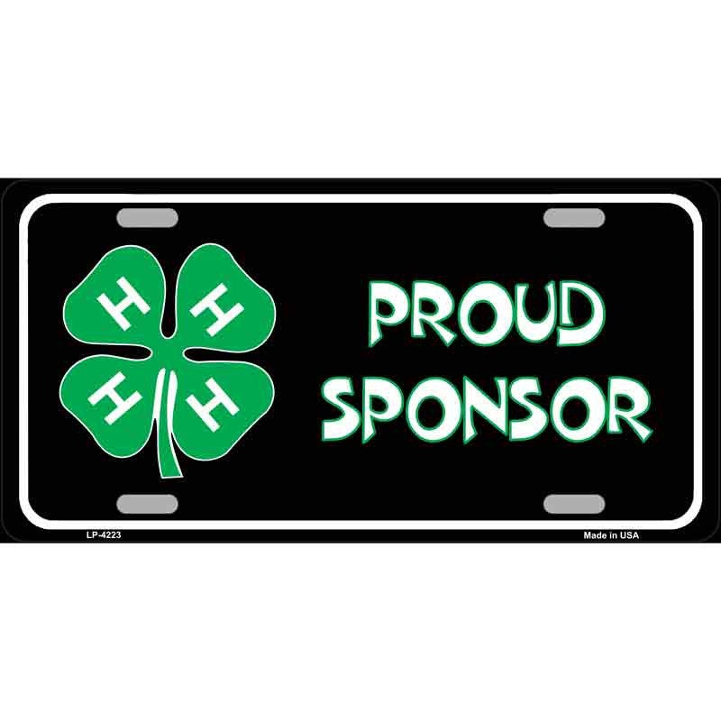 4-H PROUD SPONSOR Metal License Plate Sign Novelty Vanity Craft Supply