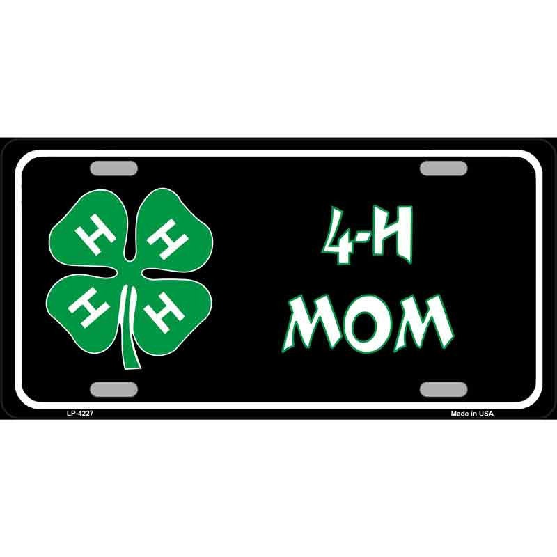 4-H MOM Metal License Plate Sign Novelty Vanity Craft Supply