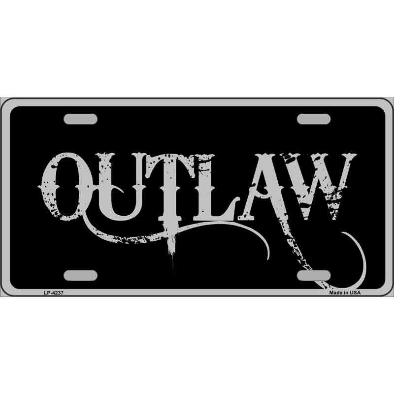 OUTLAW Metal License Plate Sign Novelty Vanity Craft Supply
