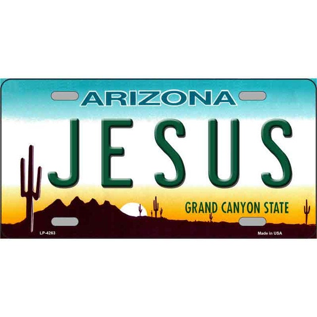 JESUS ARIZONA State Metal License Plate Sign Novelty Vanity Craft Supply