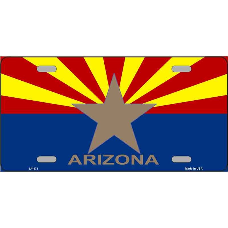 ARIZONA STATE FLAG Big Star Metal License Plate Sign Novelty Vanity Craft Supply