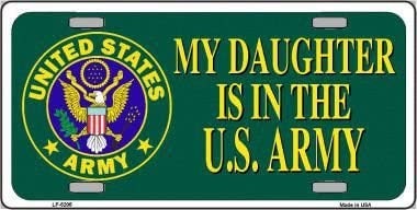 Daughter In The Army Metal License Plate Sign Novelty Vanity Craft Supply