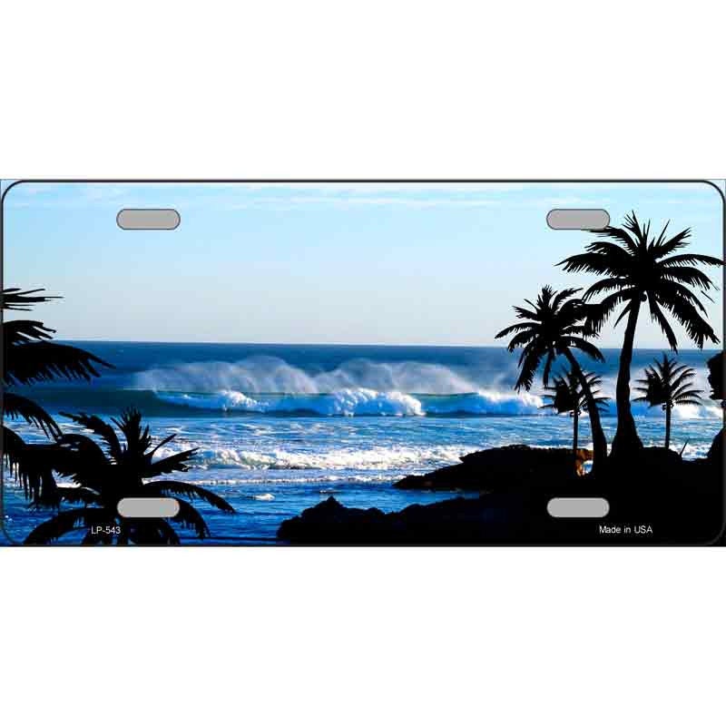 OCEAN WAVE Metal License Plate Sign Novelty Vanity Craft Supply