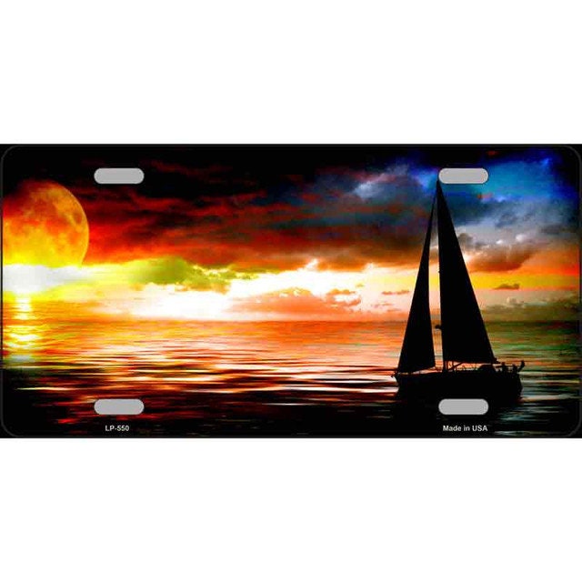 SAILBOAT Metal License Plate Sign Novelty Vanity Craft Supply