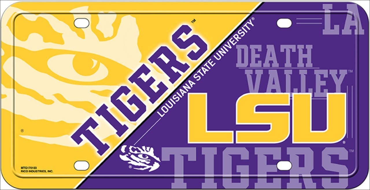 LSU TIGERS Deluxe Metal License Plate Sign Novelty Vanity Craft Supply