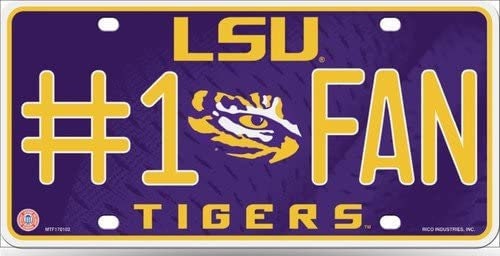 LSU TIGERS Fan Metal License Plate Sign Novelty Vanity Craft Supply