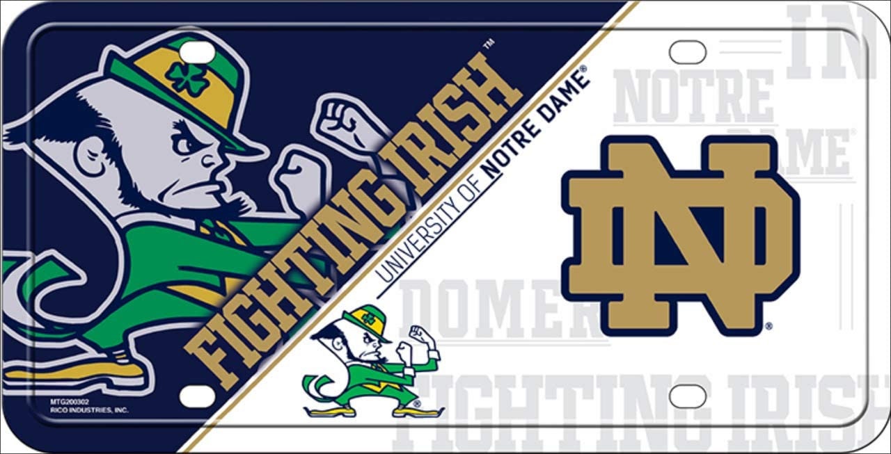 NOTRE DAME Deluxe Metal License Plate Sign Novelty Vanity Craft Supply