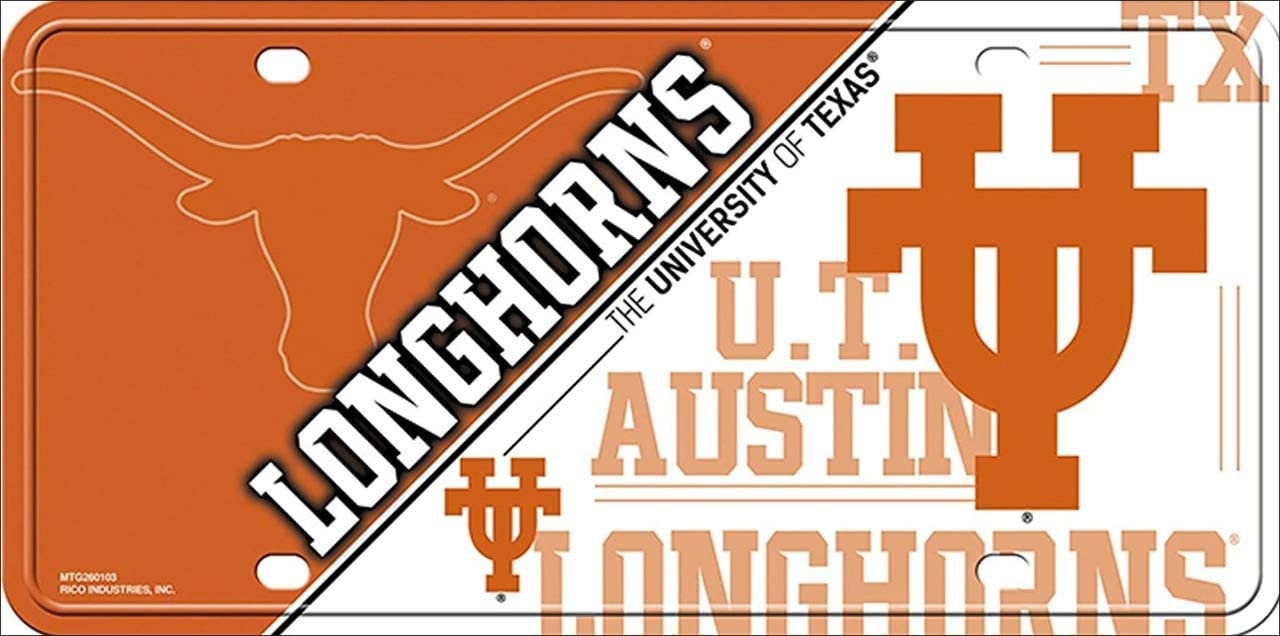 TEXAS LONGHORNS Deluxe Metal License Plate Sign Novelty Vanity Craft Supply
