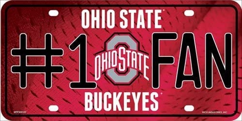 OHIO STATE BUCKEYES Fan Metal License Plate Sign Novelty Vanity Craft Supply