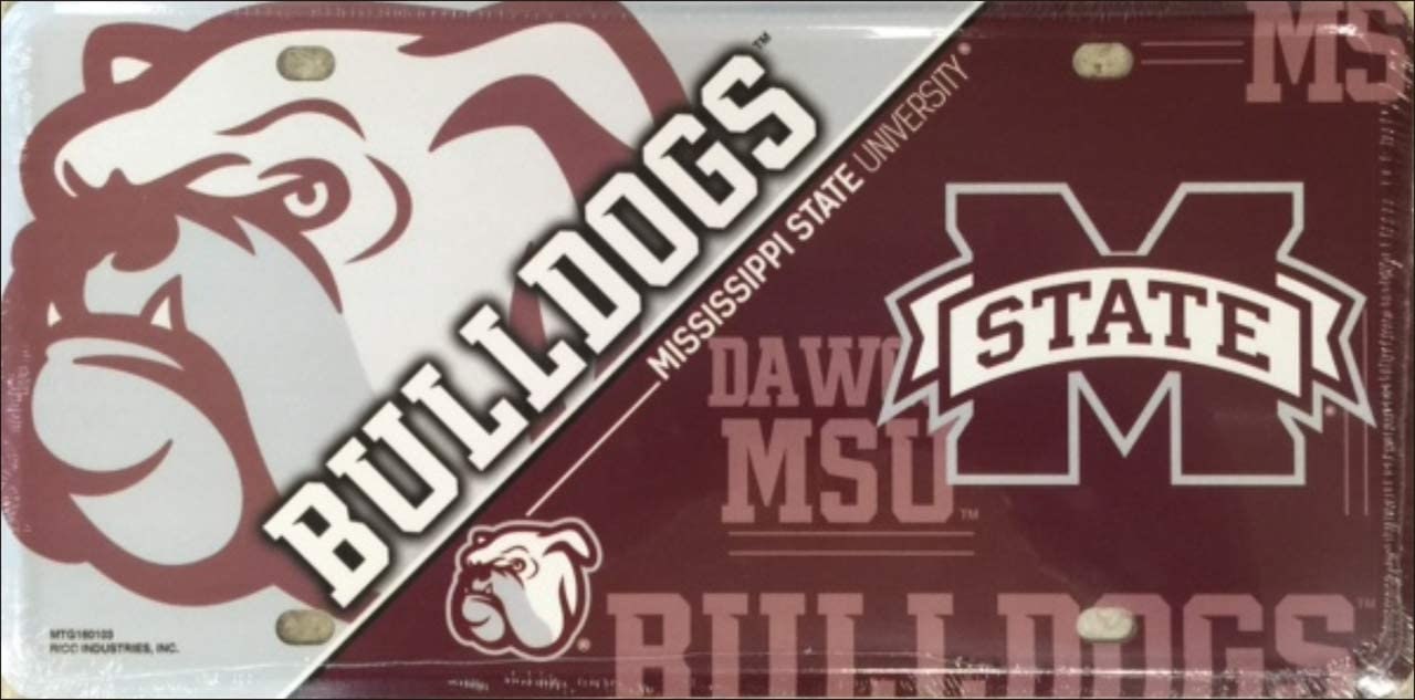 MISSISSIPPI STATE BULLDOGS Fan Metal License Plate Sign Novelty Vanity Craft Supply