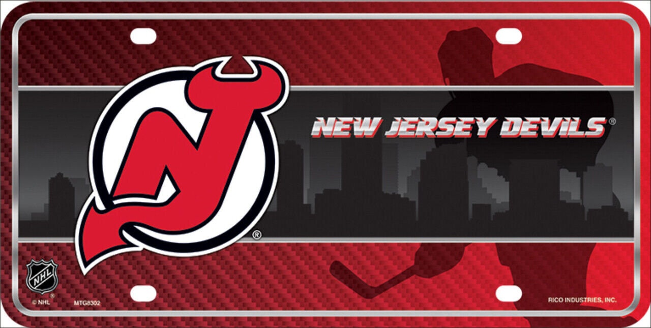 NEW JERSEY DEVILS Metal License Plate Sign Novelty Vanity Craft Supply