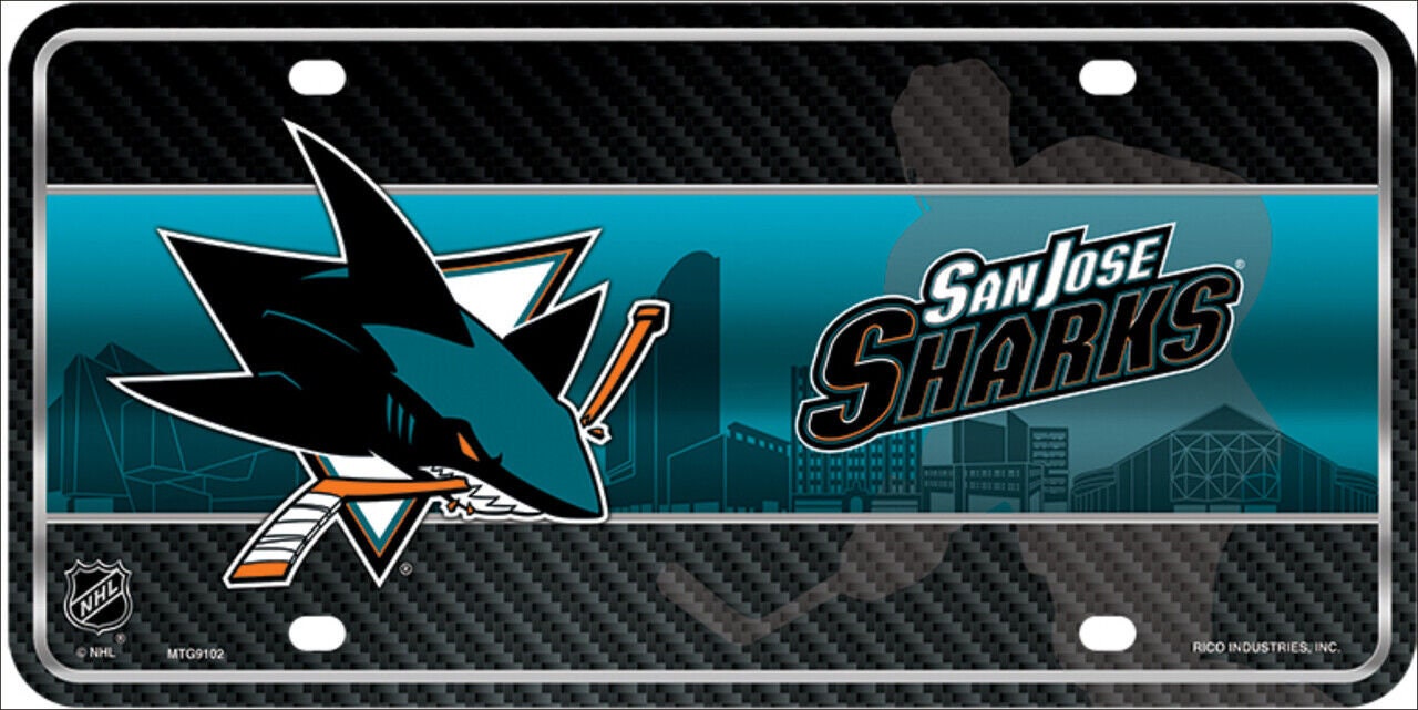 SAN JOSE SHARKS Metal License Plate Sign Novelty Vanity Craft Supply