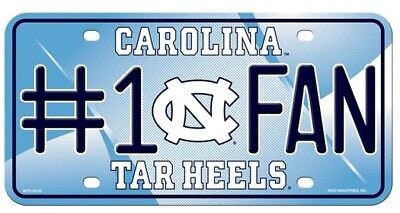 NORTH CAROLINA Tar Heels Fan Metal License Plate Sign Novelty Vanity Craft Supply