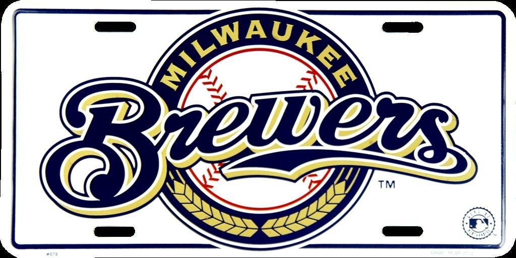 MILWAUKEE BREWERS Metal License Plate Sign Novelty Vanity Craft Supply