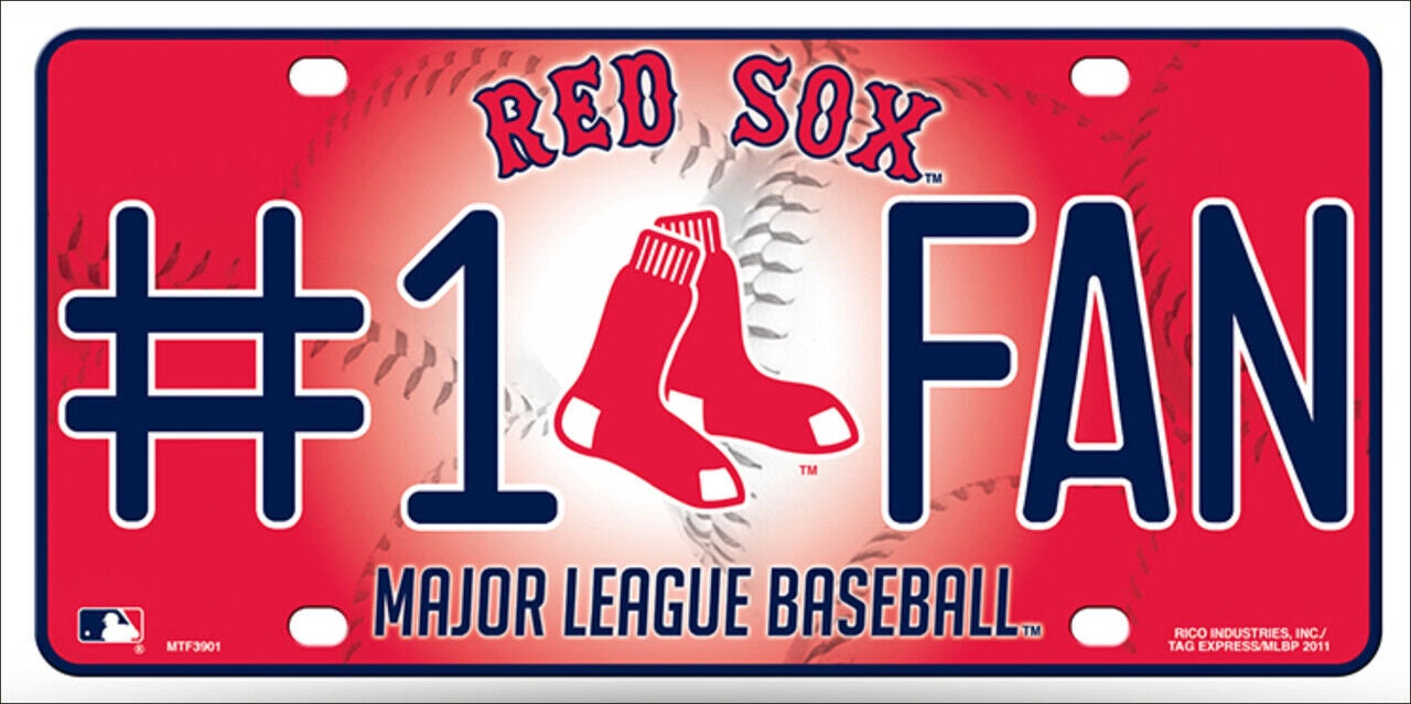 BOSTON RED SOX Fan Metal License Plate Sign Novelty Vanity Craft Supply