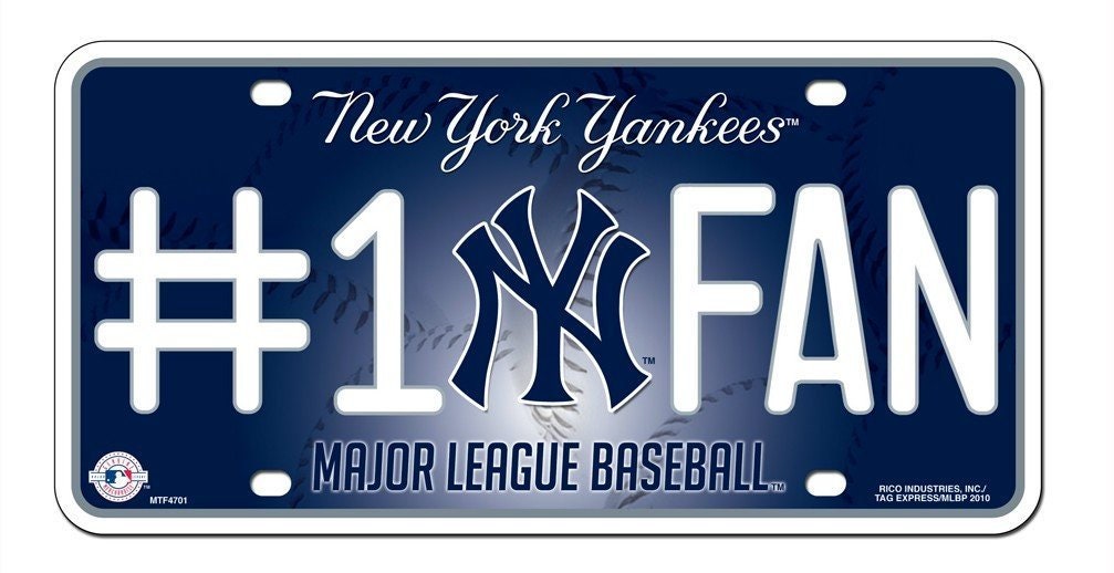 NEW YORK YANKEES Fan Metal License Plate Sign Novelty Vanity Craft Supply